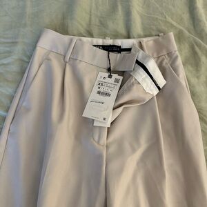 Zara Cream High-Waisted Trousers